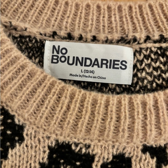 No Boundaries Woman’s Sweater Large Leopard Animal Print Cropped Crewneck Y2K - Picture 3 of 5